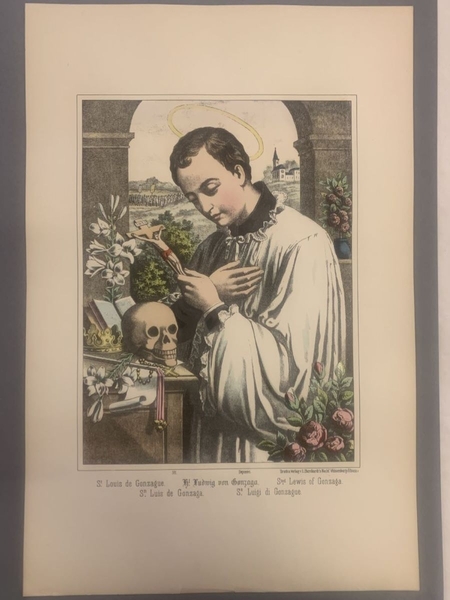 St. Louis de Gonzague. (titre inscrit, français, allemand, anglais, espagnol, italien)
