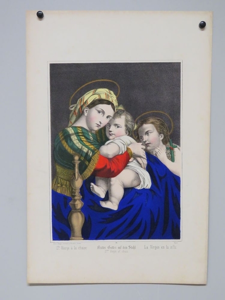 Ste. Vierge à la chaise. (titre inscrit, français, allemand, espagnol, anglais)