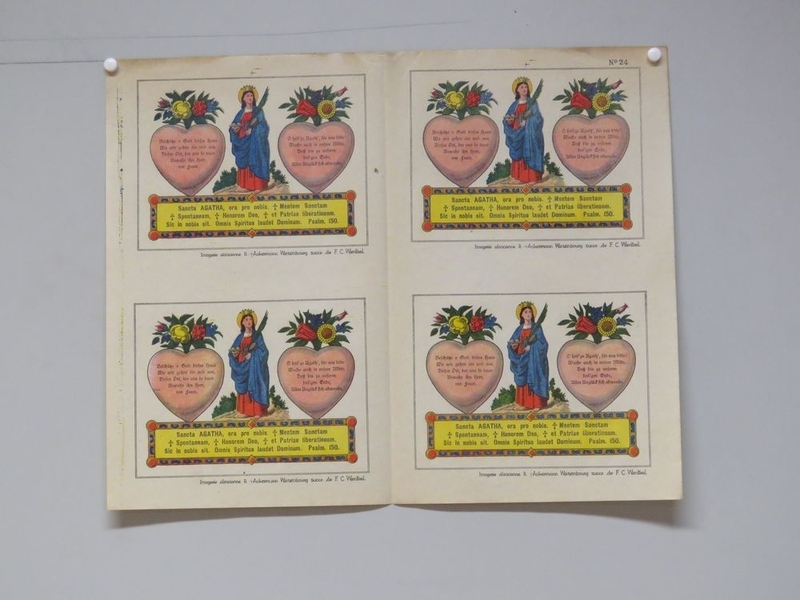 Sancta AGATHA. (titre inscrit, latin) ; Sainte Agathe (titre traduit)