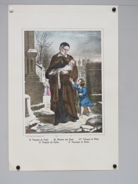 St. Viencent de Paul. (titre inscrit, français, allemand, anglais, espagnol, italien)