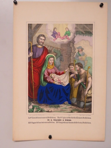 Le St. Lieu de la naissance à Bethlehem. (titre inscrit, français, anglais, allemand, espagnol, italien)
