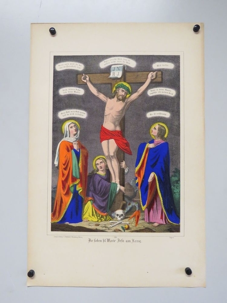 Die sieben hl. Worte Jesu am Kreuz. (titre inscrit, allemand) Les sept saintes Paroles de Jésus sur la croix (titre traduit)