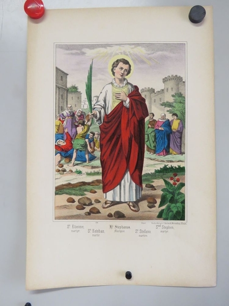 St. Etienne, martyr. (titre inscrit, français, allemand, anglais, espagnol, italien)