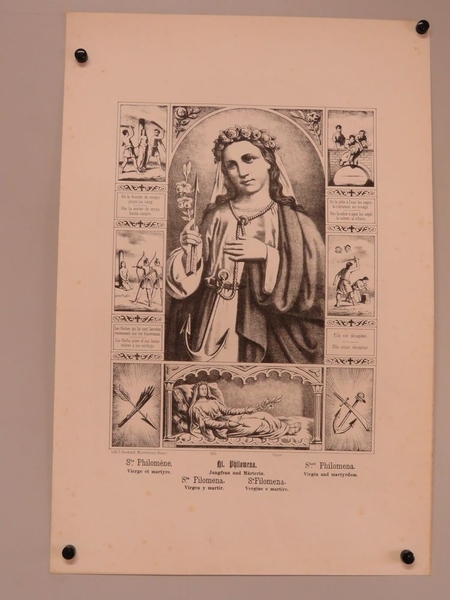 Ste. Philomène. Vierge et martyre. (titre inscrit, français, allemand, anglais, espagnol, italien)