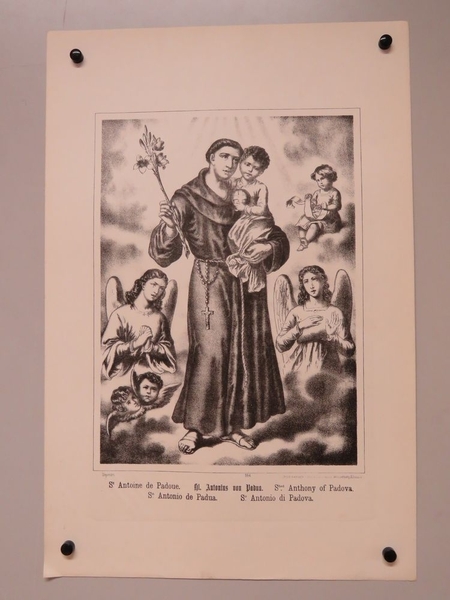 St. Antoine de Padoue. (titre inscrit, français, allemand, anglais, espagnol, italien)