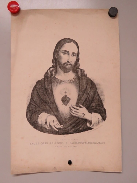 SACRE COEUR DE JESUS (titre inscrit, anglais, français, espagnol, portugais)
