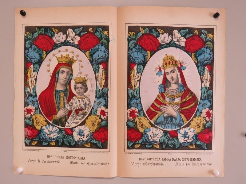 Vierge de Czestschowski. / Vierge d'Ostrobramska. (titre inscrit, polonais, français, allemand)