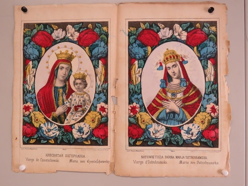 Vierge de Czestschowski. / Vierge d'Ostrobramska. (titre inscrit, polonais, français, allemand)