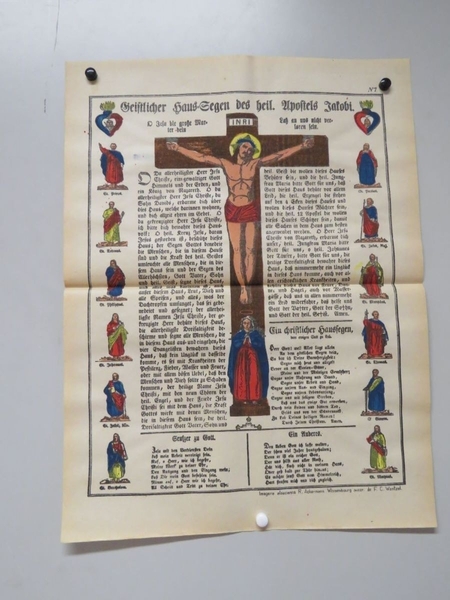 Geistlicher Haus-Segen des Heil. Apostels Jakobi. (titre inscrit, allemand) ; Bénédiction des apôtres (titre traduit)