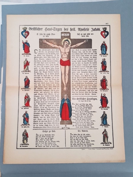 Geistlicher Haus-Segen des Heil. Apostels Jakobi. (titre inscrit, allemand) ; Bénédiction des apôtres (titre traduit)