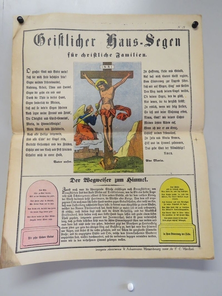 Christlicher Haus-Segen für christliche Familien / Der Wegweiser zum Himmel. (titre inscrit, allemand) ; Bénédictions pour les familles chrétiennes / Le chemin à suivre pour aller au ciel. (titre traduit)