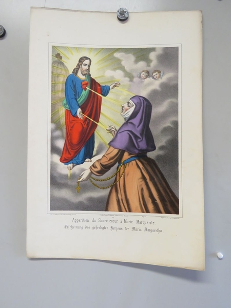 Apparition du Sacré coeur à Marie Marguerite. (titre inscrit, français, allemand)