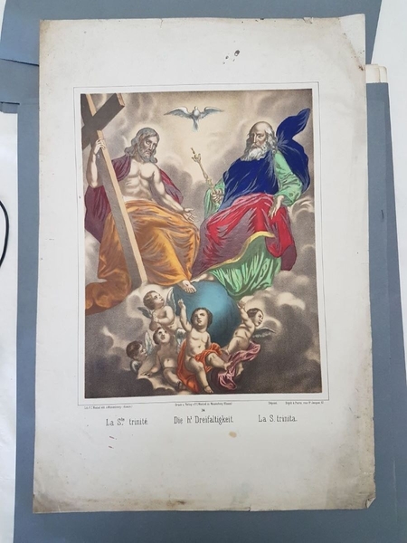 La Ste. trinité (titre inscrit, français, allemand, espagnol)