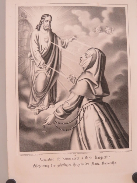Apparition du Sacré coeur à Marie Marguerite. (titre inscrit, français, allemand)