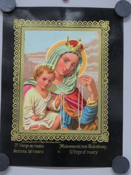 Ste. Vierge au rosaire. (titre inscrit, français, allemand, espagnol, anglais)