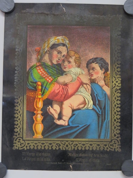 Ste. Vierge à la chaise. (titre inscrit, français, allemand, espagnol, anglais)