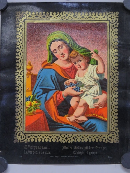 Ste. Vierge au raisin. (titre inscrit, français, allemand, espagnol, anglais)