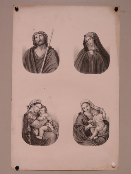 4 portraits : Ecce Homo / Ste. Vierge/ Ste. Vierge à la chaise / Ste. Vierge au raison (titre factice)