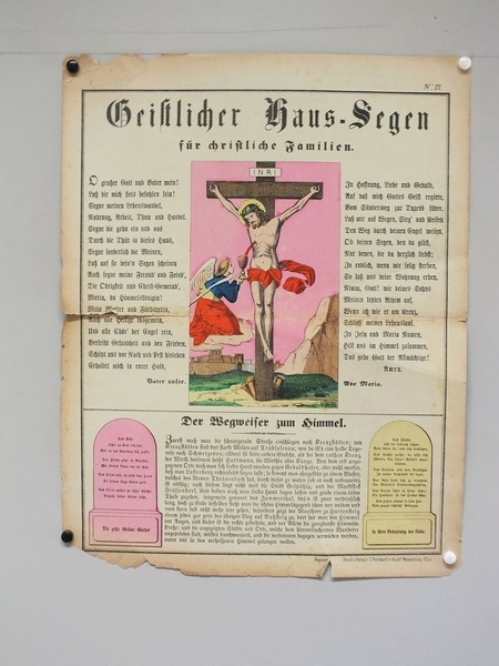 Christlicher Haus-Segen für christliche Familien / Der Wegweiser zum Himmel. (titre inscrit, allemand) ; Bénédictions pour les familles chrétiennes / Le chemin à suivre pour aller au ciel. (titre traduit)