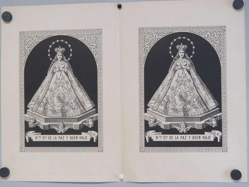 Ntra Sra de la Paz Y Buen Viaje. (titre inscrit, espagnol) ; Notre-Dame de la Paix et du Bon Voyage (titre traduit)