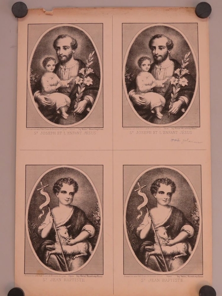 ST. JOSEPH ET L'ENFANT JESUS. / ST. JEAN BAPTISTE. (titre inscrit, français)