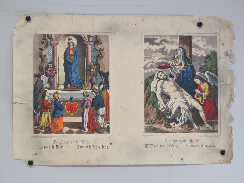 Le mois de Marie. / Nre. Dme. des sept douleurs. (titre inscrit, allemand, français, espagnol)