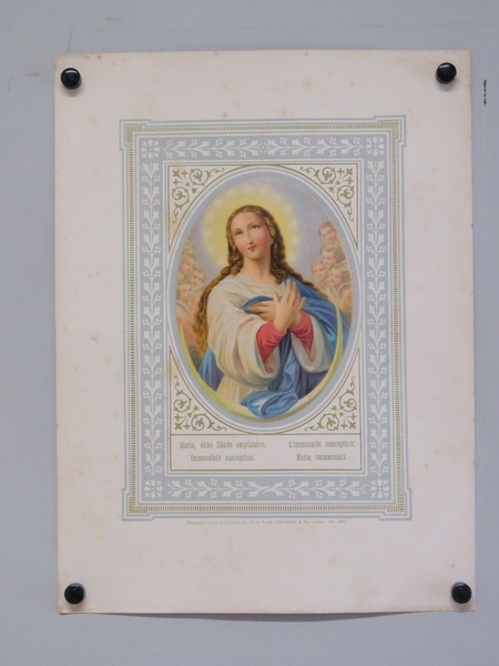 L'immaculée conception. (titre inscrit, allemand, français, anglais, espagnol)