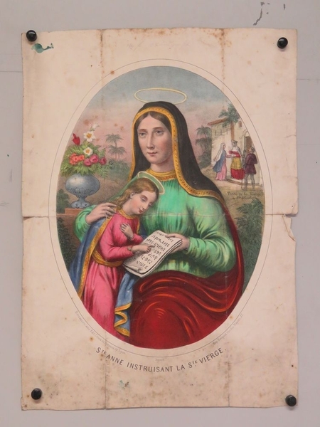 STE. ANNE INSTRUISANT LA STE VIERGE. (titre inscrit, français)