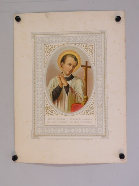 S. Louis de Gonzague. (titre inscrit, allemand, français, espagnol, anglais)