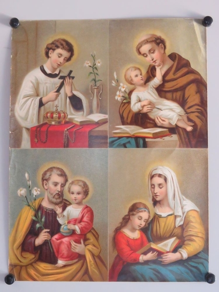 St. Louis de Gonzague. (titre factice) ;  St. Anoine de Padoue. / St. Joseph. / Ste. Anne (titre inscrit, italien, espagnol, français, allemand)