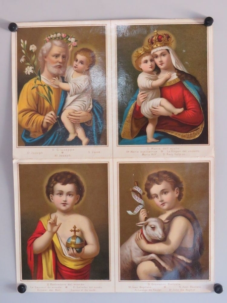 St. Joseph / Ste. Marie auxiliatrice / Le sauveur du monde / St Jean-Baptiste (titre inscrit, italien, français, espagnol, allemand)