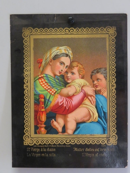 Ste. Vierge à la chaise. (titre inscrit, français, allemand, espagnol, anglais)