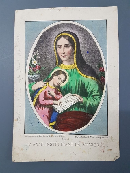 STE. ANNE INSTRUISANT LA STE VIERGE. (titre inscrit, français)