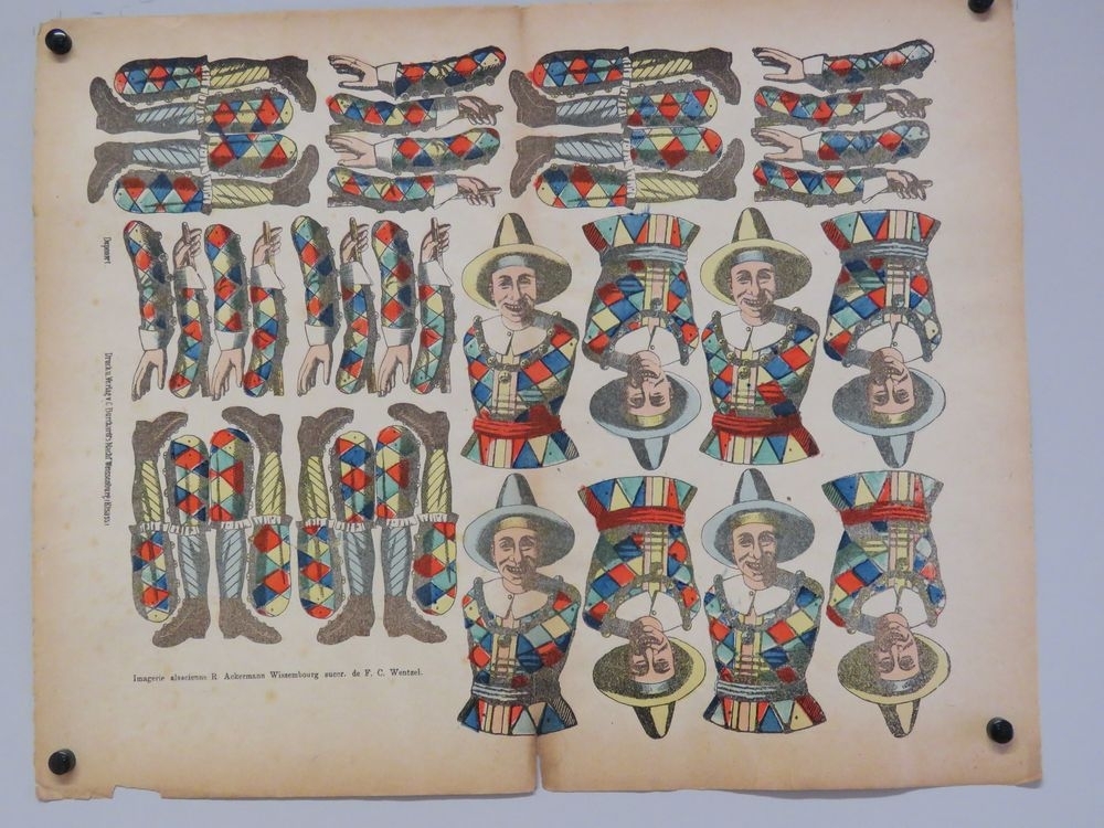 Huit pantins Arlequin (titre factice)