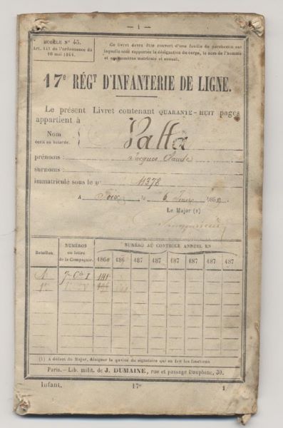 17e REGT D'INFANTERIE DE LIGNE