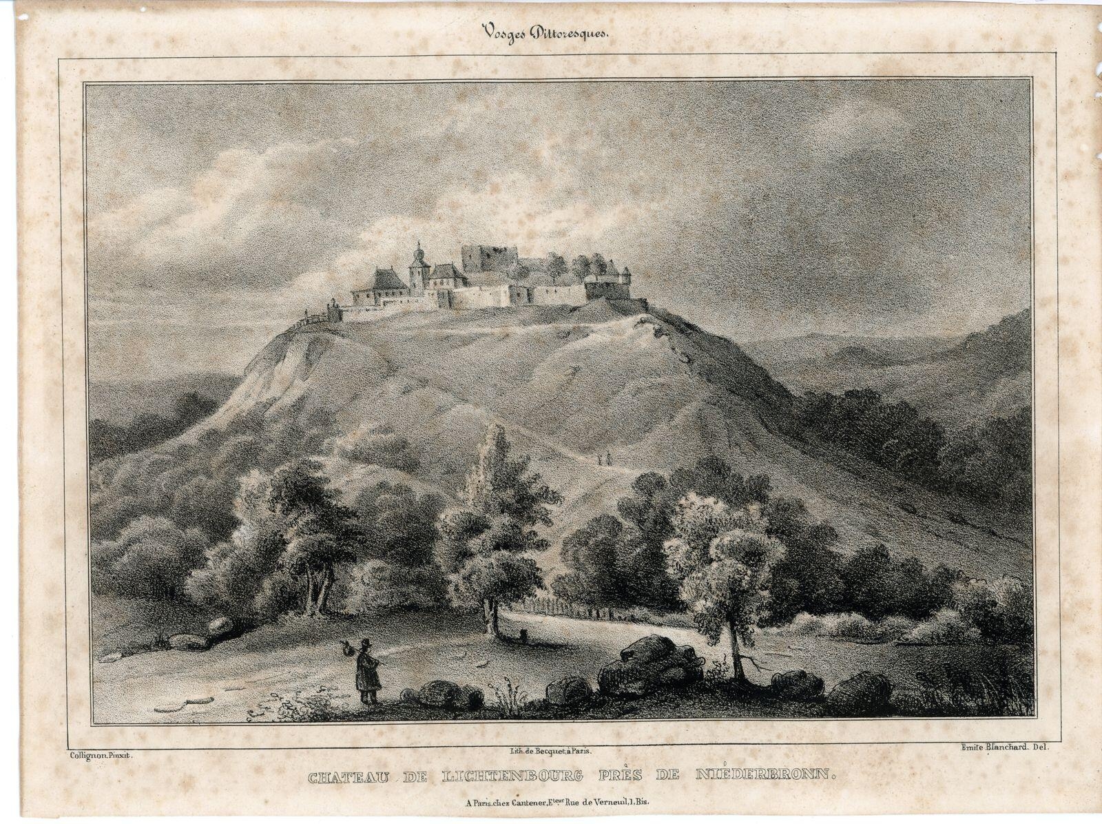 CHATEAU DE LICHTENBOURG PRES DE NIEDERBRONN. (titre inscrit)