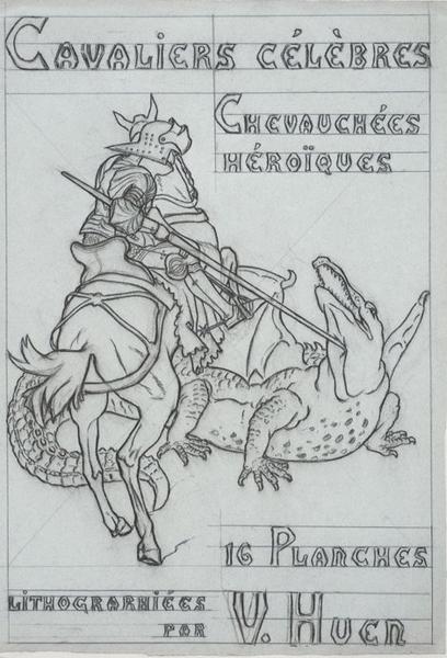 Cavaliers célèbres - chevauchées héroïques : Frontispice de l'album lithographique