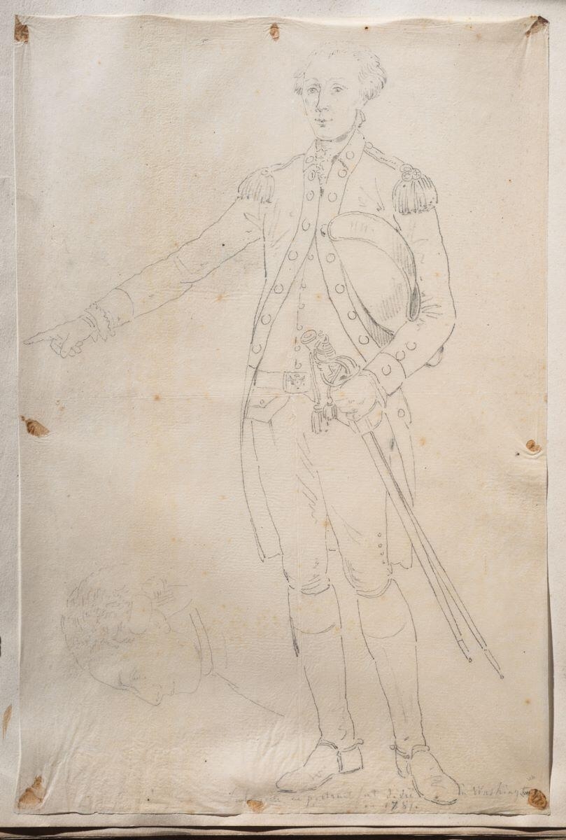Portrait de Lafayette dédié à Washington en 1781