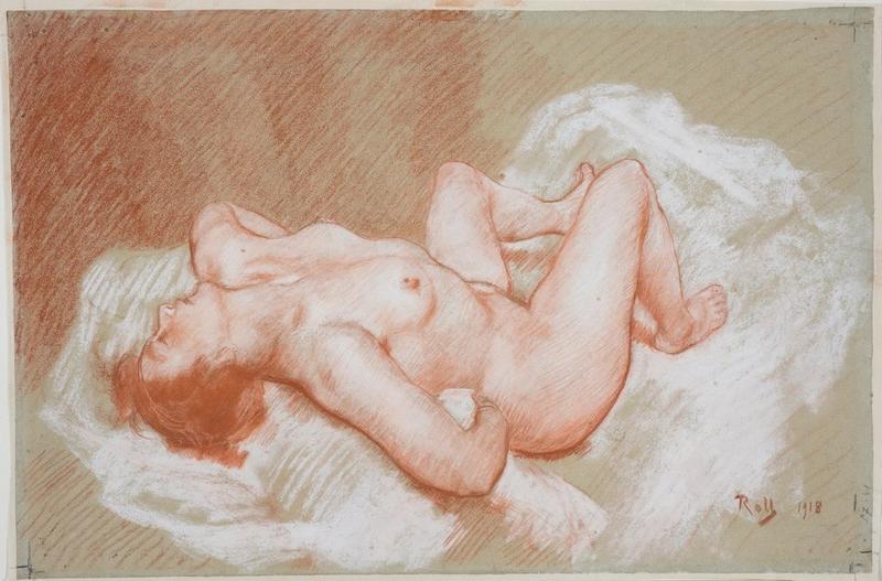 Femme nue allongée sur le dos (titre récent) ; Damnée (titre ancien)