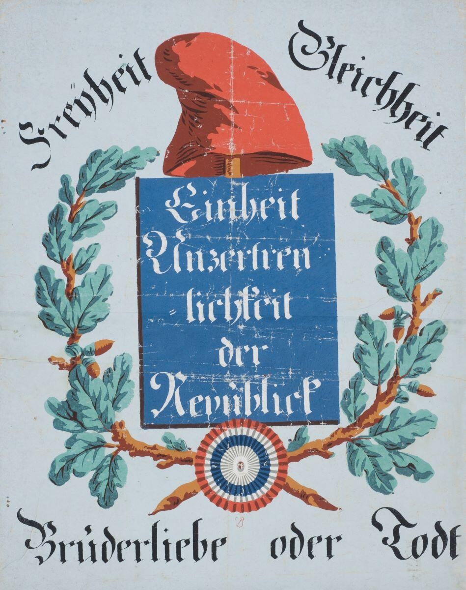 affiche à emblèmes révolutionnaires