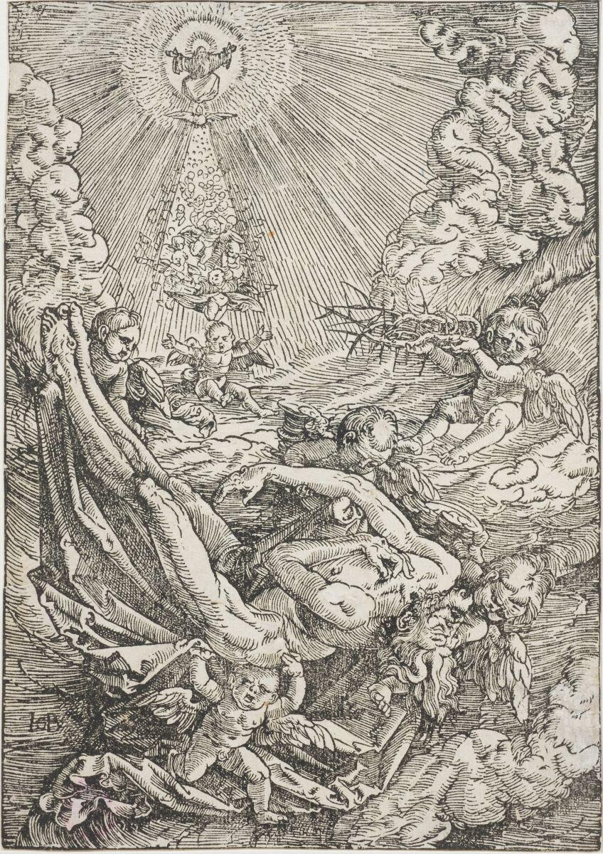 Le corps du Christ transporté au ciel par les anges