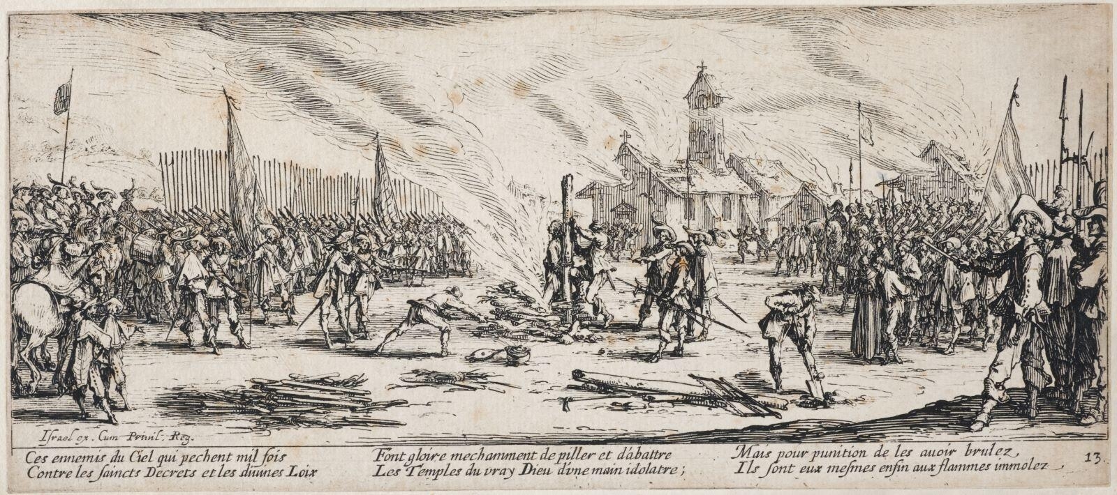 Les misères et les malheurs de la guerre, Le bûcher (13)