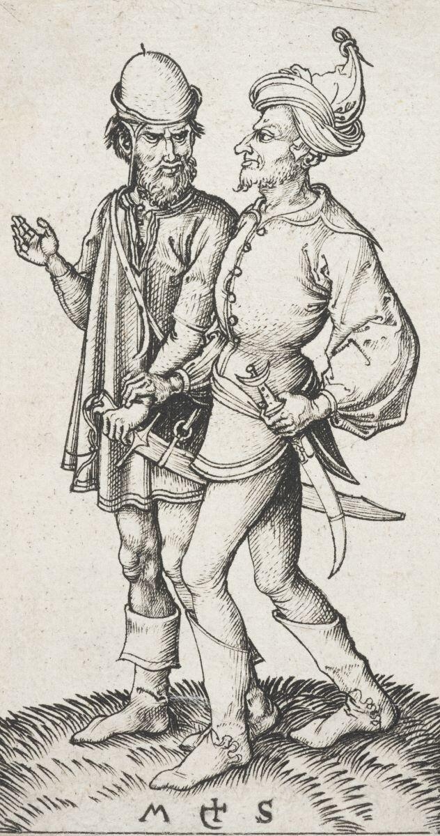 Deux Hommes marchant de compagnie