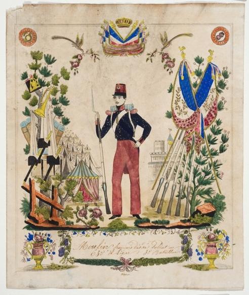 Souvenir de régiment : Moulin François-Désiré soldat au 63ème de Ligne...