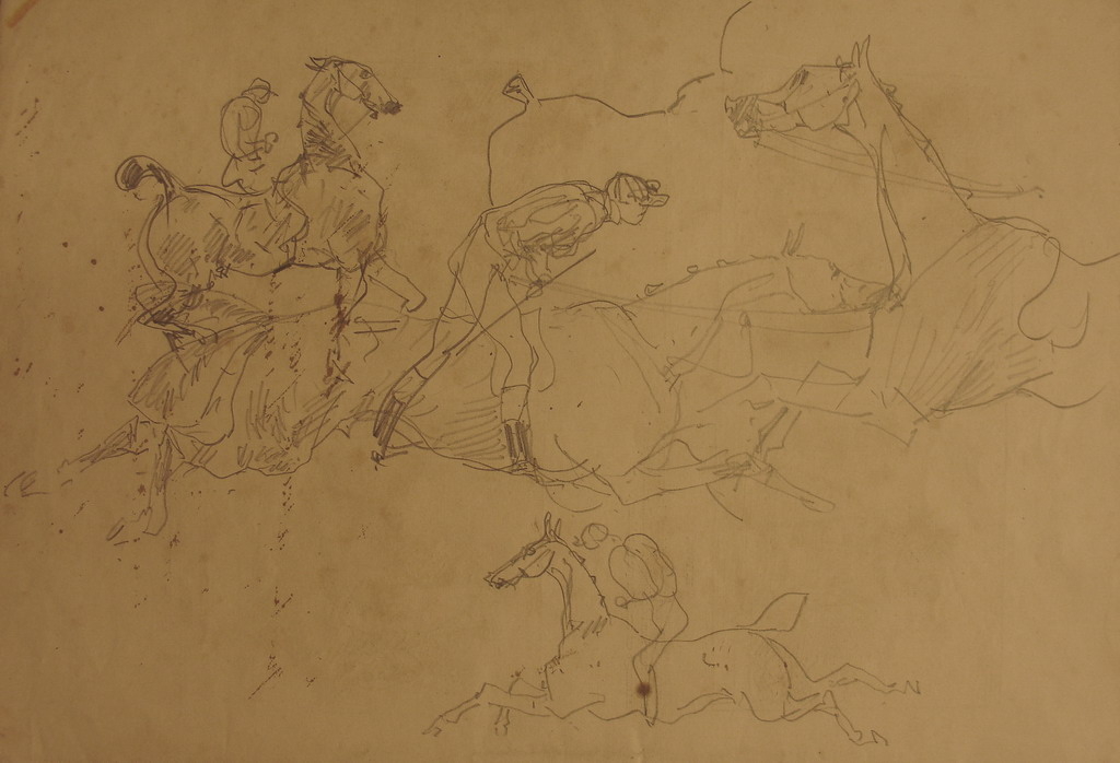 Profils de cavaliers et chevaux