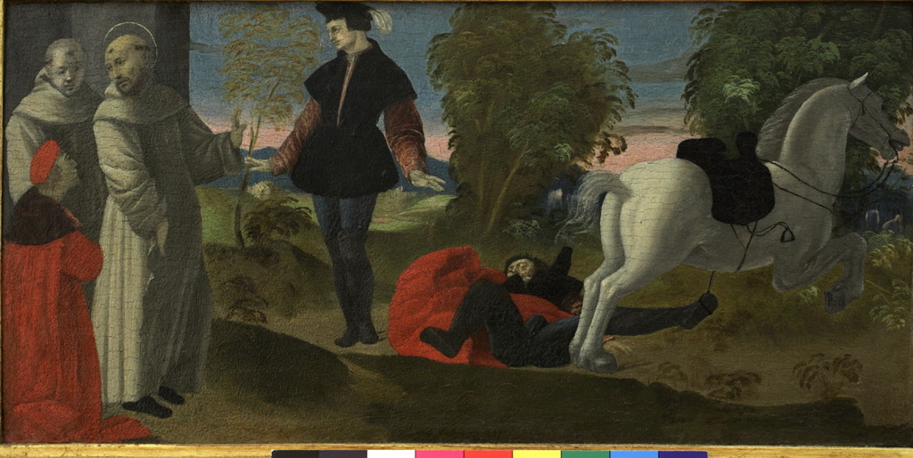 Scènes de la vie de saint Dominique : le cavalier désarçonné - Résurrection de Napoleone Orsini