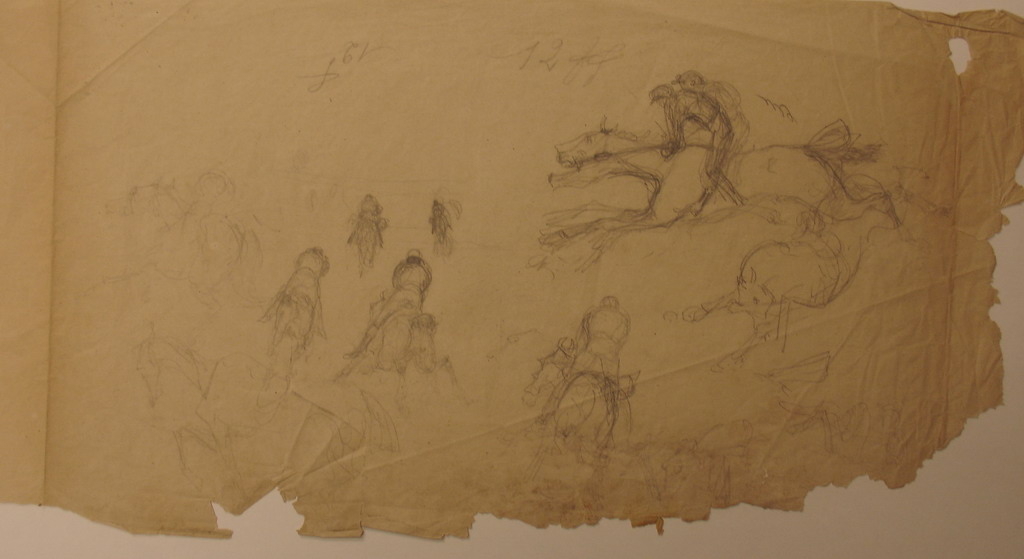 Chevaux et jockeys s’enfuyant