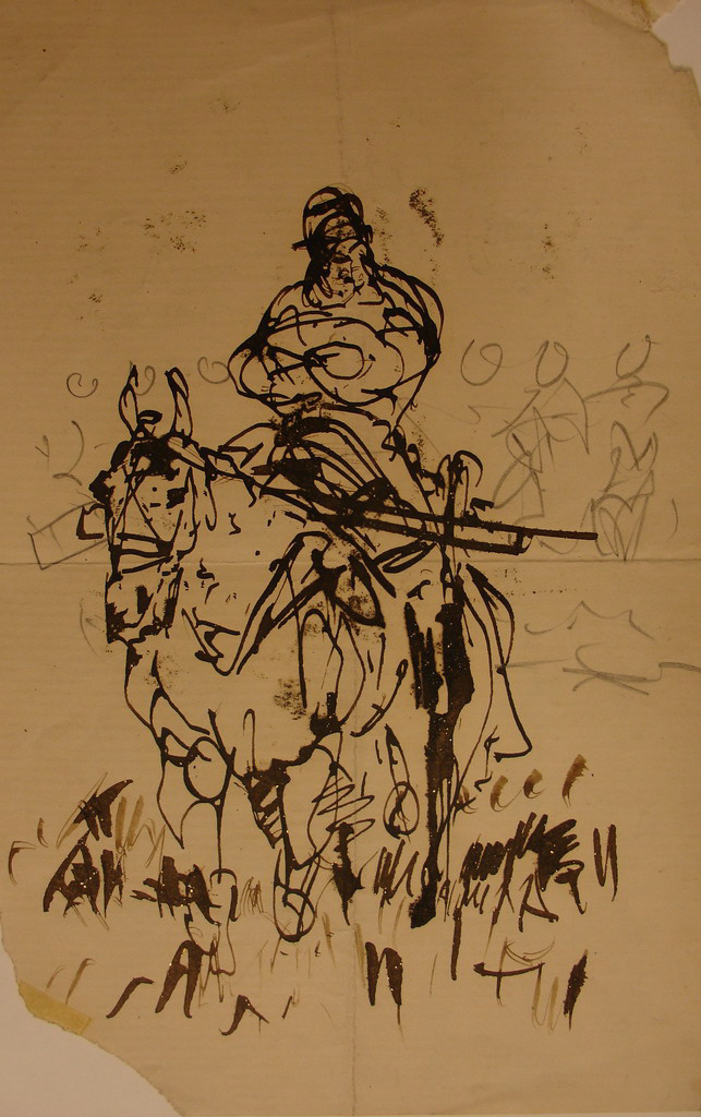 Chasseur à cheval / Etude de paysages