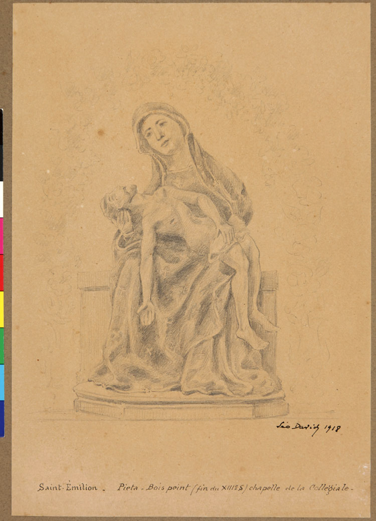 Saint-Emilion : Piéta - bois peint - fin du 13e siècle - chapelle de la collégiale