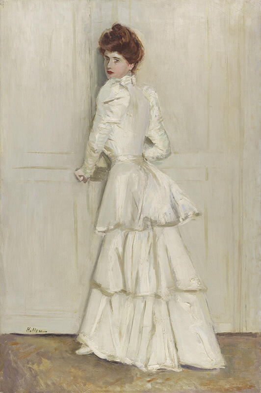Alice Helleu en robe blanche